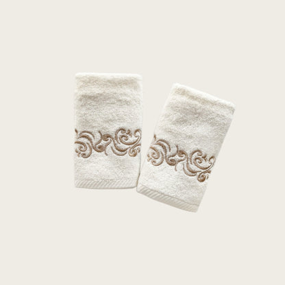 Guest Set Willow - Gold Thread on Light Cream
