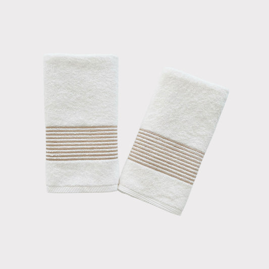 Hand Set Lines - Gold Thread on Light Cream