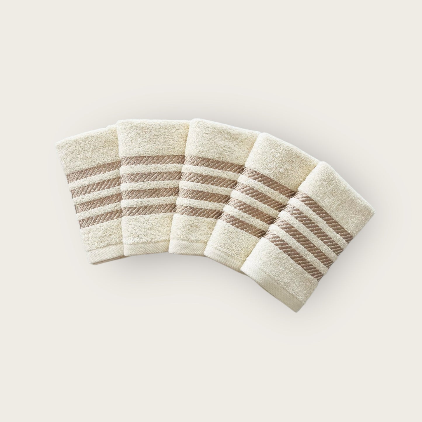 Guest Set Stripes - Gold Thread on Cream