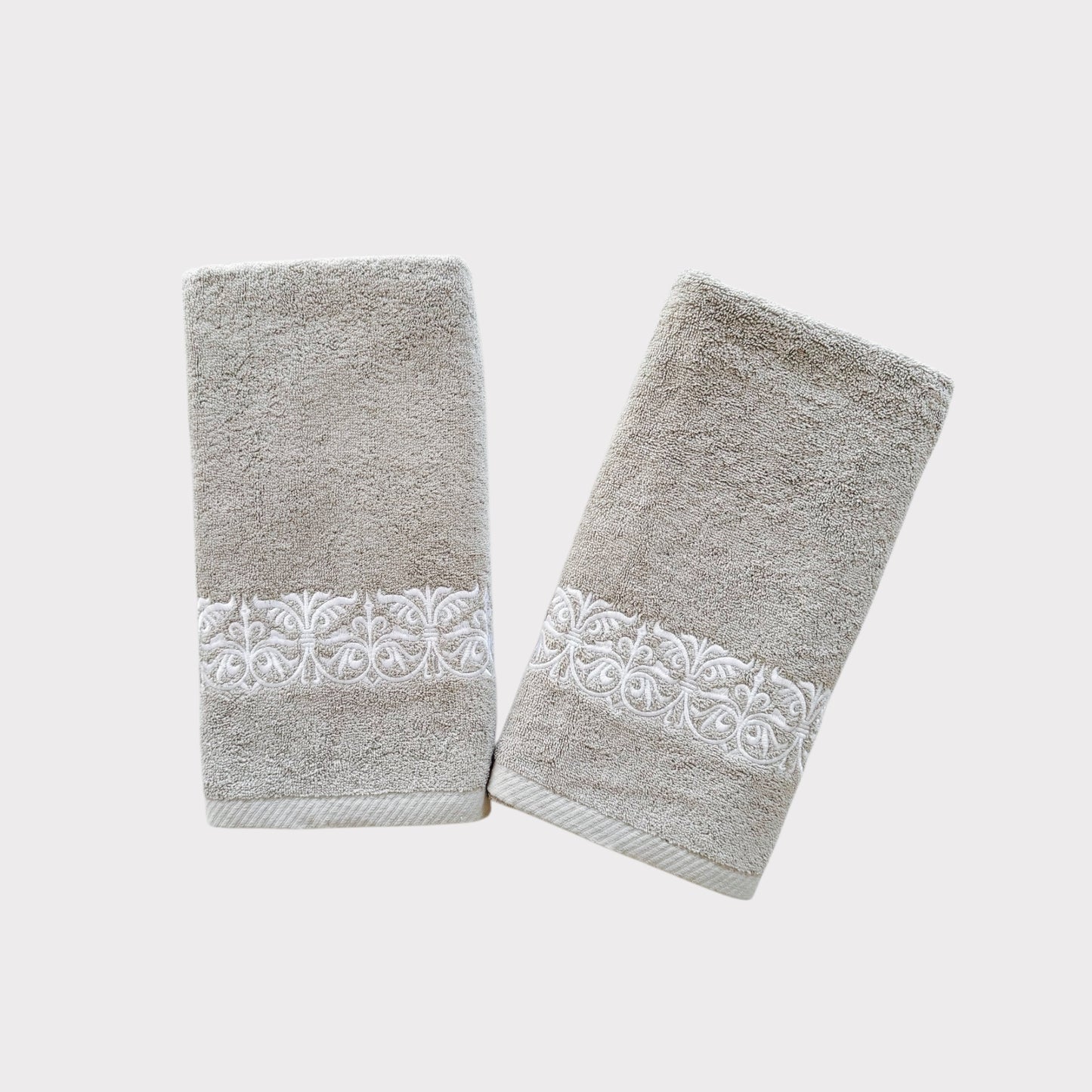 Hand Set Iron Door - WhiteThread on Grey