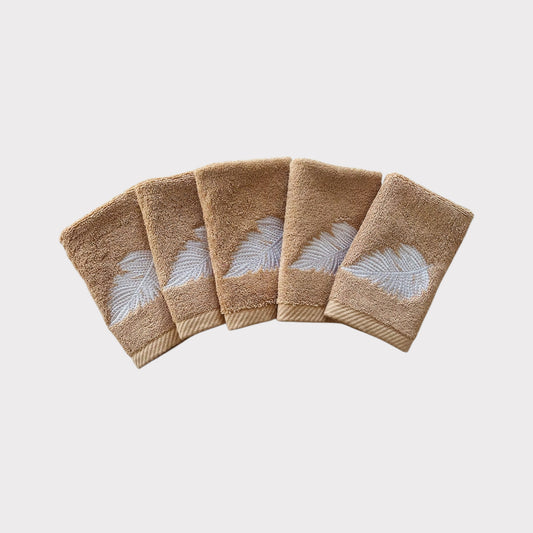 Guest Set Autumn - White Thread on Beige