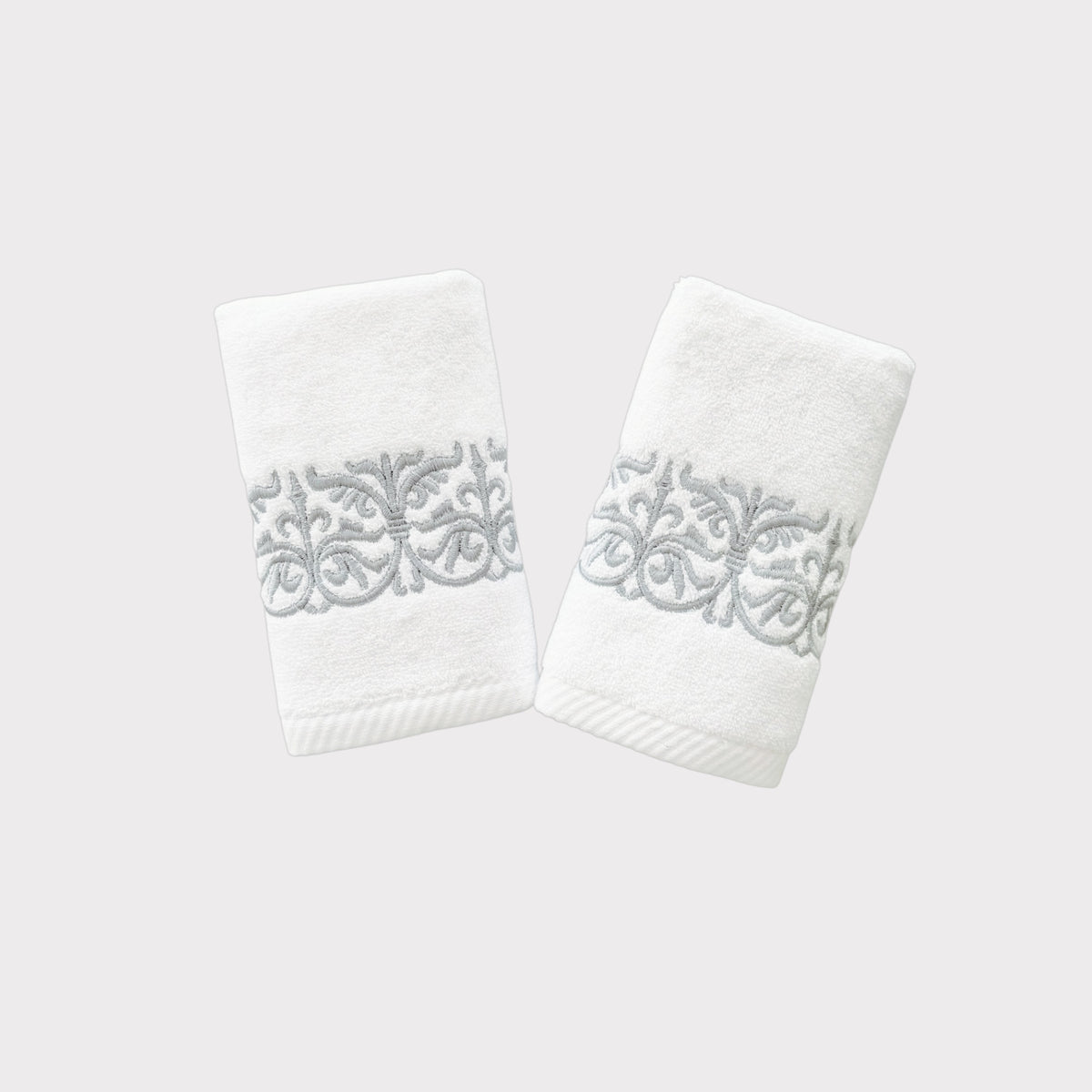 Guest Set Iron Door - Silver Thread on White