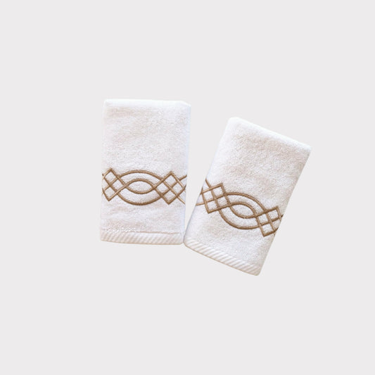 Guest Set Braid - Gold Thread on White