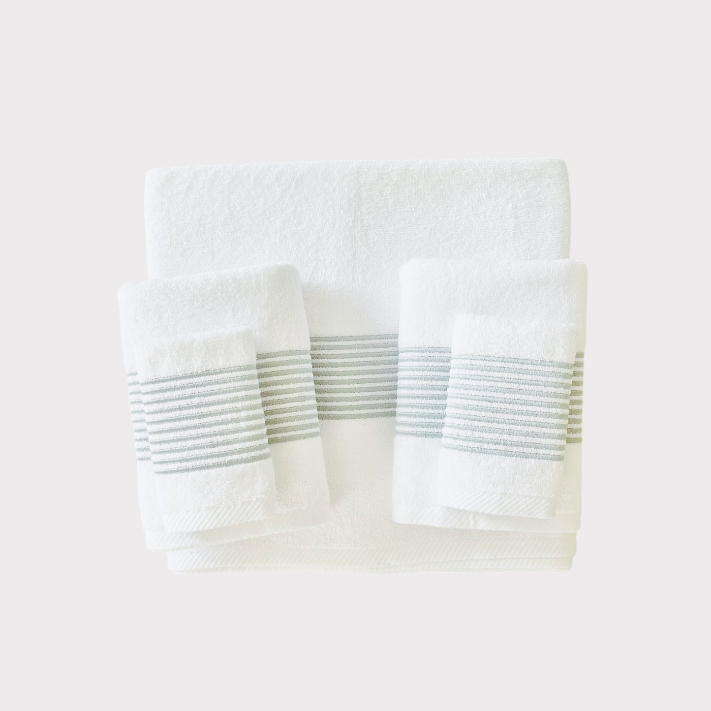 Whole Set Lines - Silver Thread on White