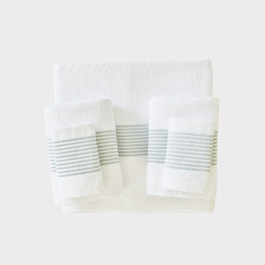 Whole Set Lines - Silver Thread on White